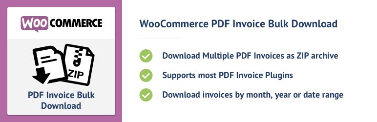 WordPress WooCommerce PDF Invoice Bulk Download Plugin Banner Image