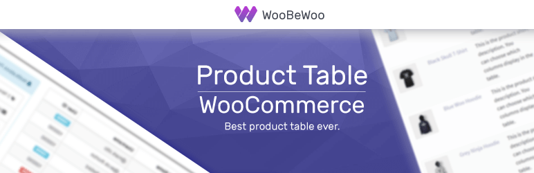 WordPress WooCommerce Product Table by WooBeWoo Plugin Banner Image