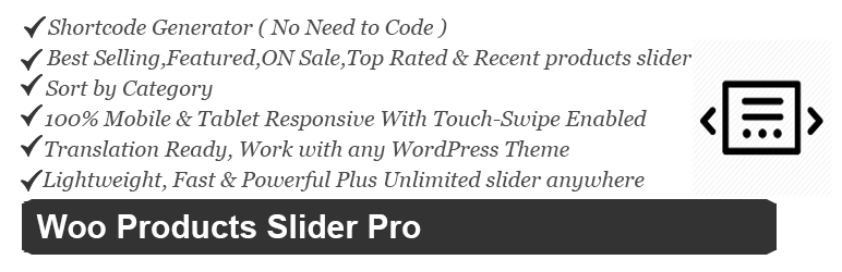 WordPress Free Woocommerce Products Slider/Carousel Pro Plugin Banner Image