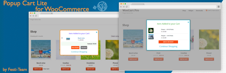 WordPress Popup Cart Lite for WooCommerce Plugin Banner Image