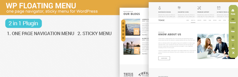 WordPress WP Floating Menu – One page navigator, sticky menu for WordPress Plugin Banner Image