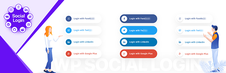 WordPress Wp Social- Social Login and Register, Social share, social Counter Plugin Banner Image