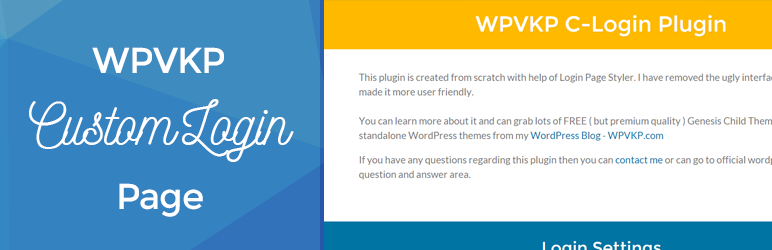 WordPress WPVKP Custom Login Page Plugin Banner Image